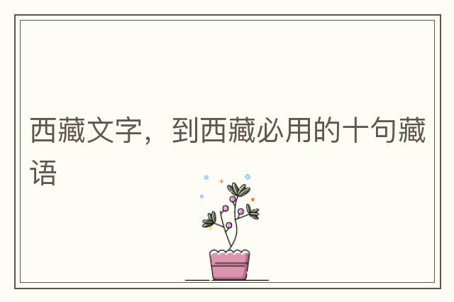 西藏文字，到西藏必用的十句藏語(yǔ)