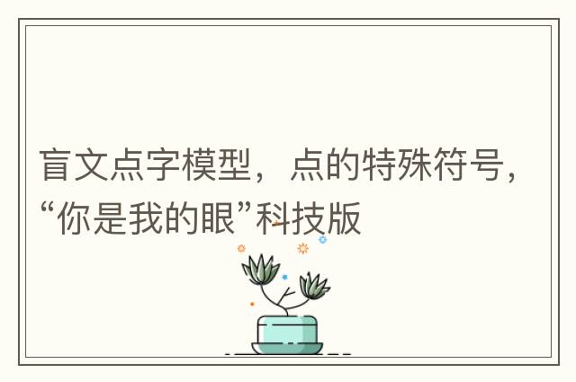 盲文點(diǎn)字模型，點(diǎn)的特殊符號，“你是我的眼”科技版
