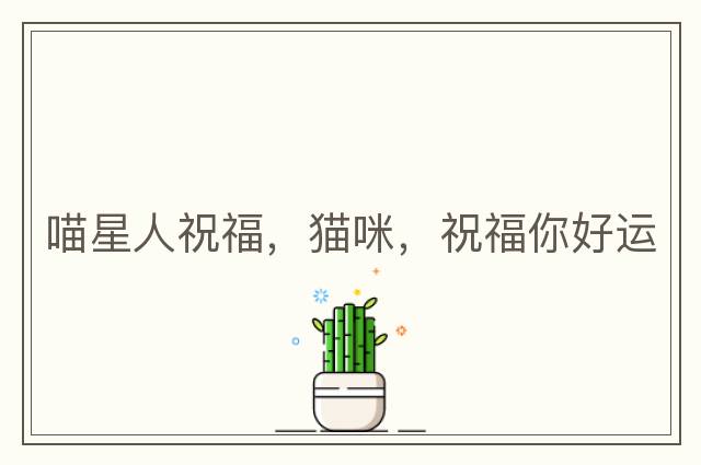喵星人祝福，貓咪，祝福你好運