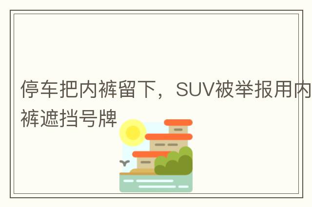 停車(chē)把內褲留下，SUV被舉報用內褲遮擋號牌