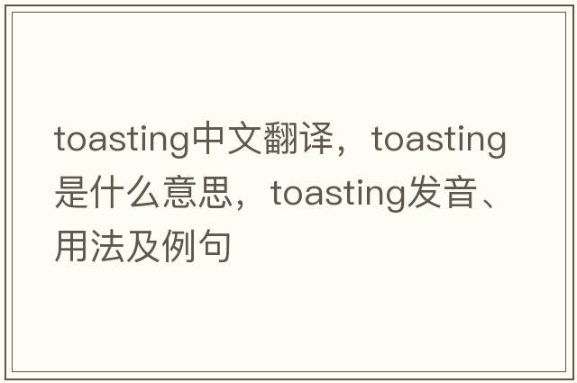toasting中文翻譯，toasting是什么意思，toasting發(fā)音、用法及例句