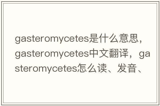 gasteromycetes是什么意思，gasteromycetes中文翻譯，gasteromycetes怎么讀、發(fā)音、用法及例句