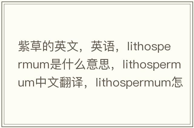 紫草的英文，英語(yǔ)，lithospermum是什么意思，lithospermum中文翻譯，lithospermum怎么讀、發(fā)音、用法及例句