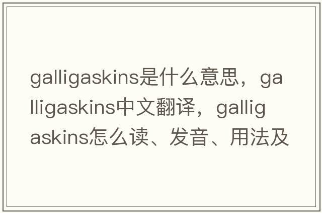 galligaskins是什么意思，galligaskins中文翻譯，galligaskins怎么讀、發(fā)音、用法及例句