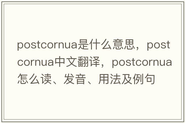 postcornua是什么意思，postcornua中文翻譯，postcornua怎么讀、發(fā)音、用法及例句