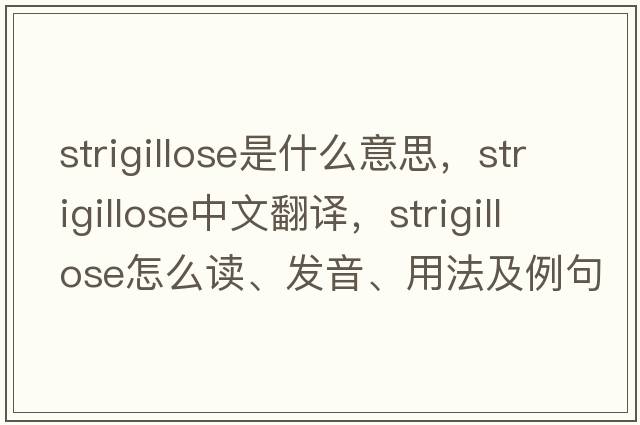 strigillose是什么意思，strigillose中文翻譯，strigillose怎么讀、發(fā)音、用法及例句