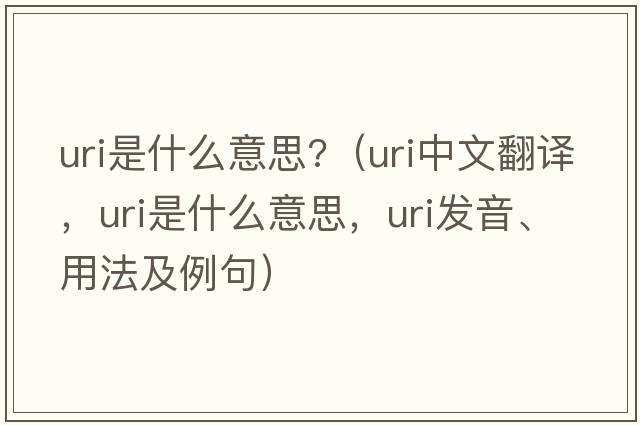 uri是什么意思?（URI中文翻譯，URI是什么意思，URI發(fā)音、用法及例句）