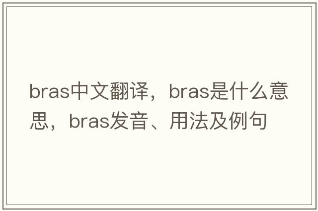 bras中文翻譯，bras是什么意思，bras發(fā)音、用法及例句