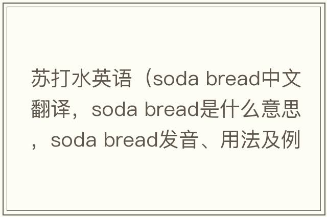 蘇打水英語(yǔ)（soda bread中文翻譯，soda bread是什么意思，soda bread發(fā)音、用法及例句）