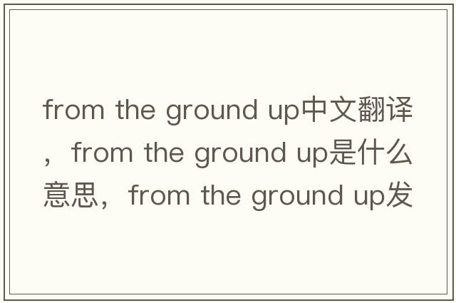 from the ground up中文翻譯，from the ground up是什么意思，from the ground up發(fā)音、用法及例句