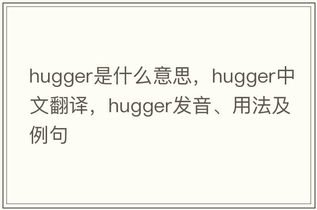 hugger是什么意思，hugger中文翻譯，hugger發(fā)音、用法及例句