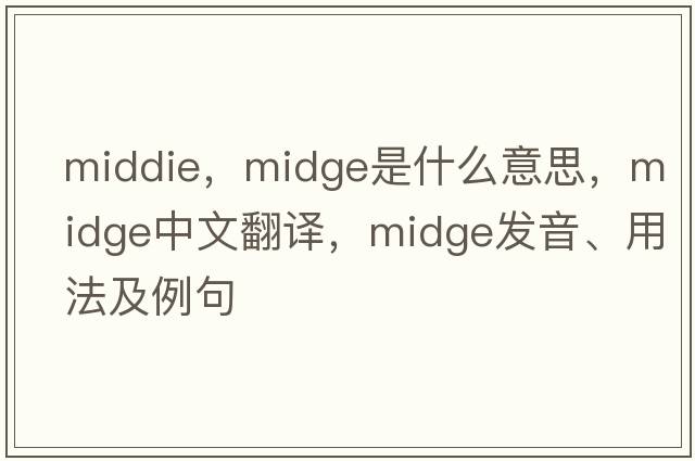 middie，midge是什么意思，midge中文翻譯，midge發(fā)音、用法及例句